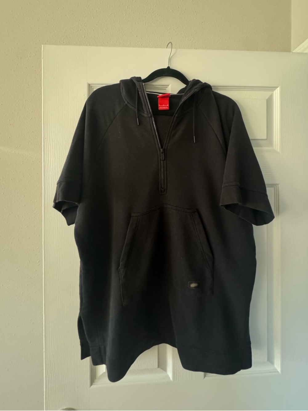 Nike Vintage Black Short-Sleeve Half-Zip Hoodie